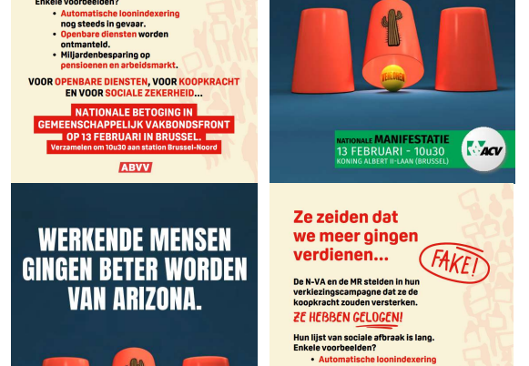13 februari 2025 – Manifestatie in gemeenschappelijk vakbondsfront – België – openbare diensten en koopkracht